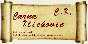 Čarna Kličković vizit kartica